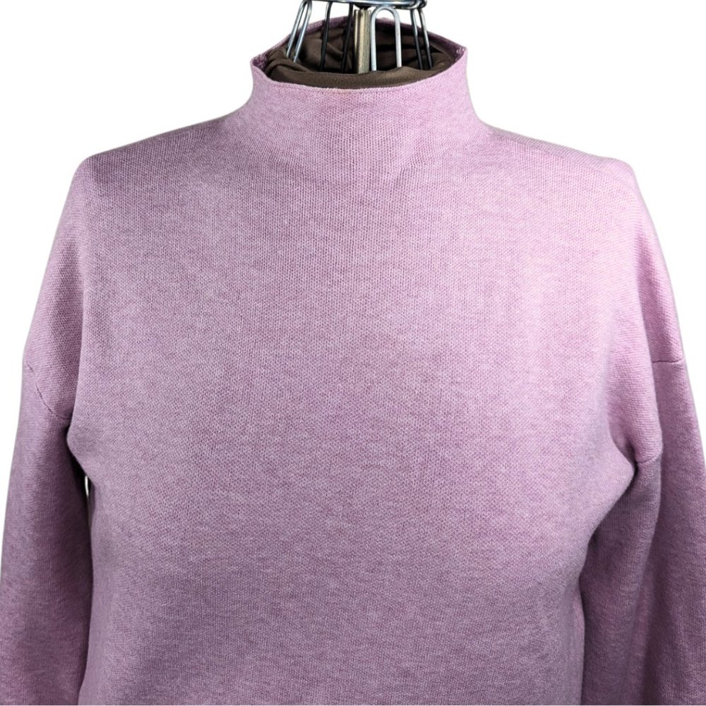 Tahari NWT Large Pink Mock Turtleneck Soft Long Sleeve Sweater w/Rhinestones - Picture 5 of 10
